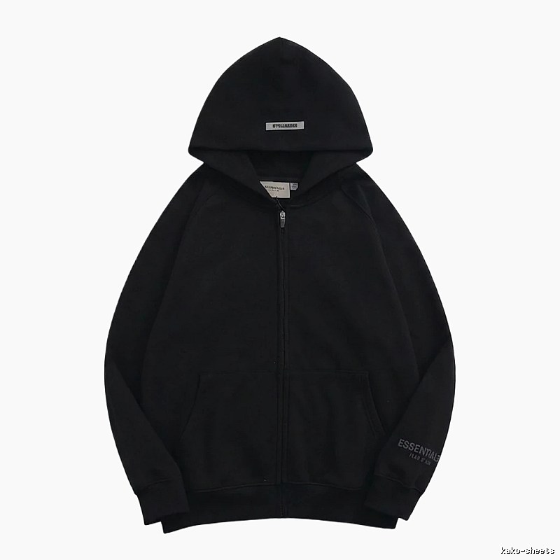 ESSENTIALS minimalist style black hoodie