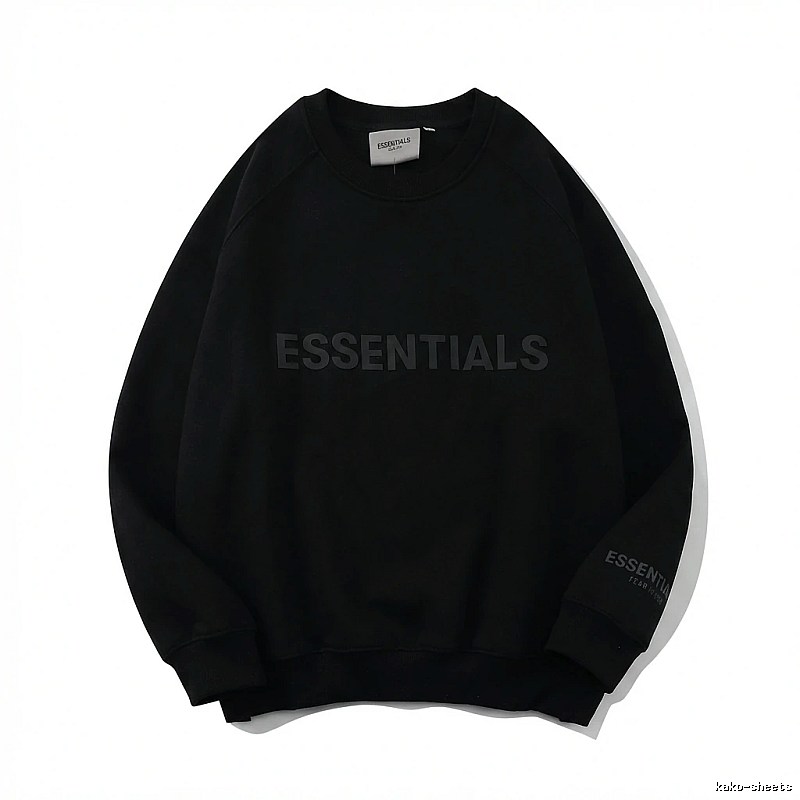 ESSENTIALS minimalist style black sweatshirt