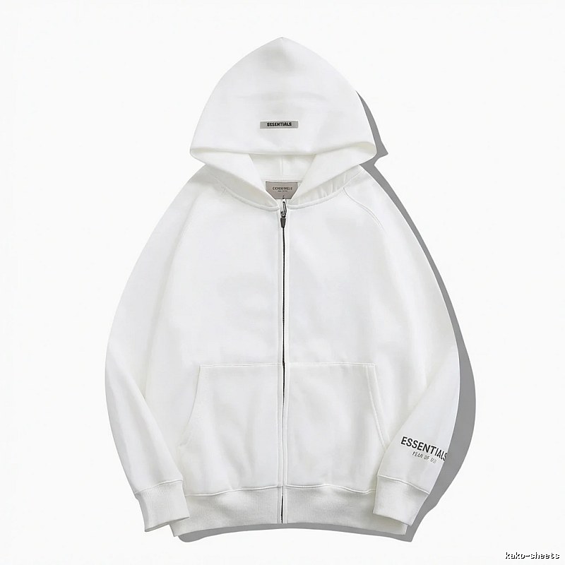 ESSENTIALS minimalist style white hoodie