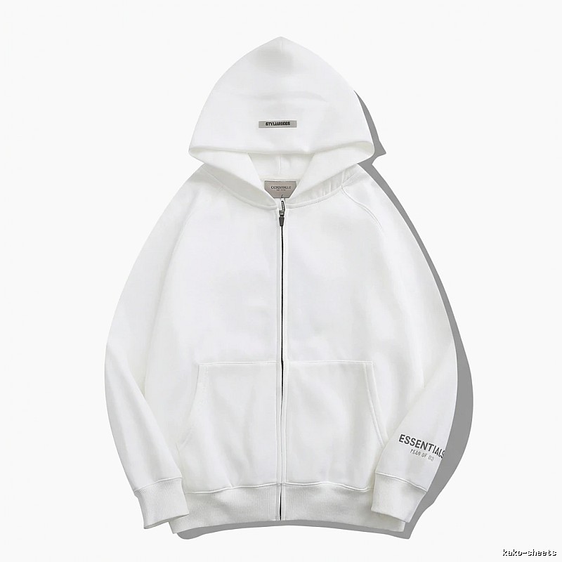 ESSENTIALS minimalist style white hoodie