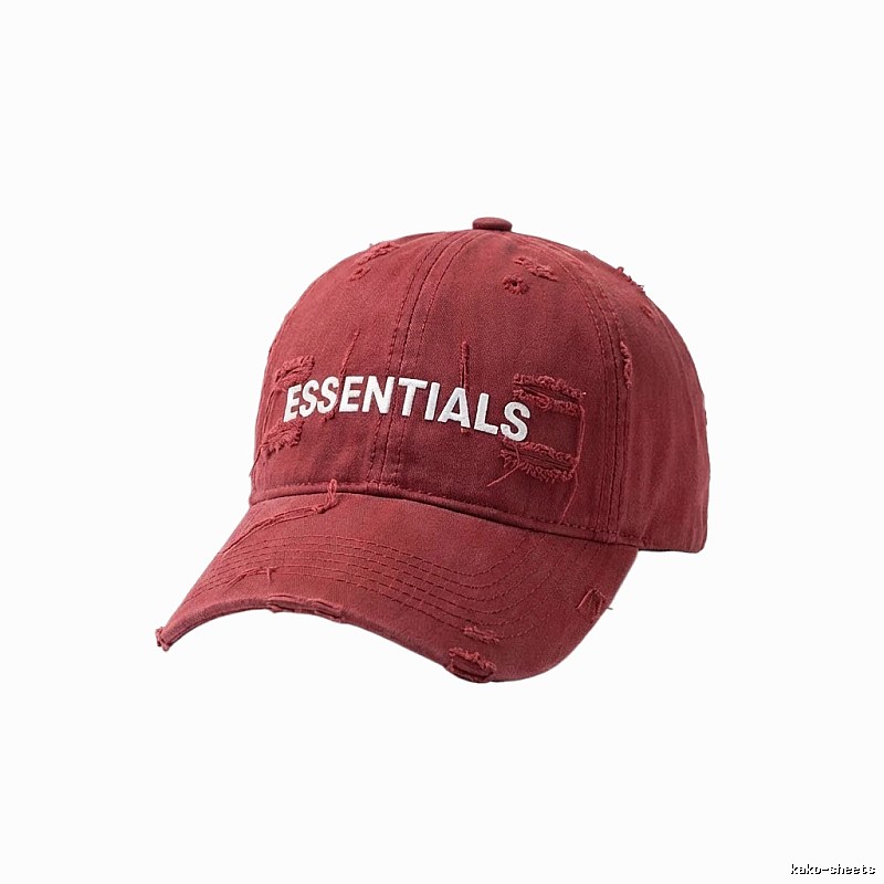 Essentials Ripped Style Burgundy Hat