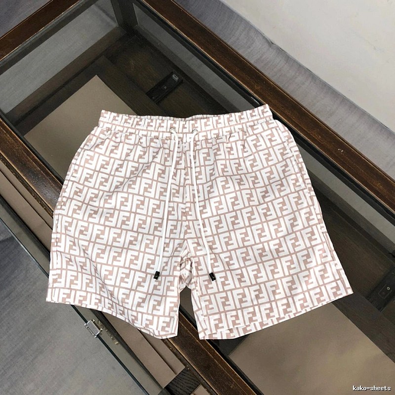 Fendi Double F Monogram Light Luxury Light Brown Casual Shorts