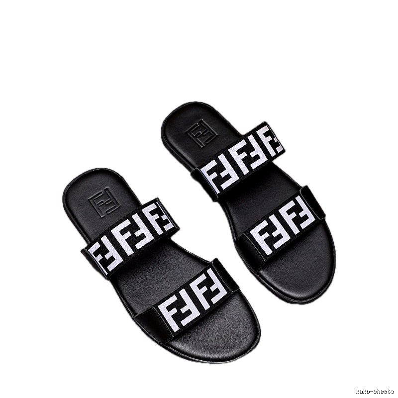 Fendi FF Collection Trendy & Cool Black and White Slides