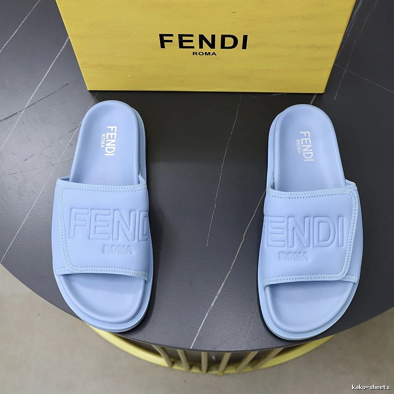 Fendi Roma Minimalist Style Light Blue Slides