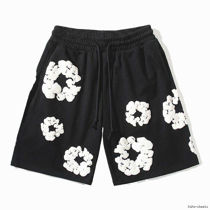 Flower-style black shorts from DENIM TEARS