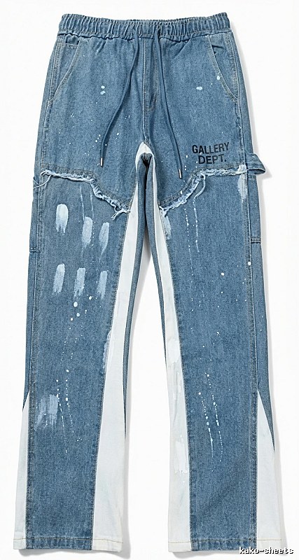Gallery Dept Ripped Denim Blue Long Pants
