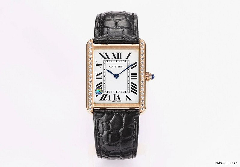 Gifting Cartier Tank-Style Dress Watch - Rose Gold And Black