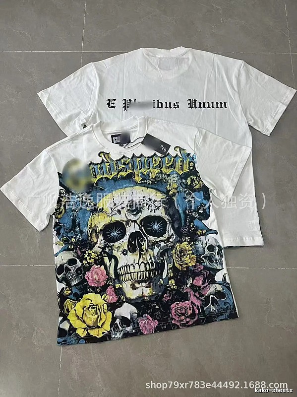 GOD Skull Print Dark Style White T-Shirt