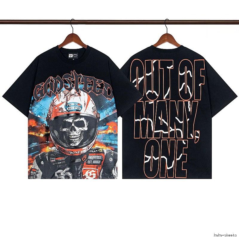 Godspeed Skull Motorcycle Street Style Black Short Sleeve T-Shirt