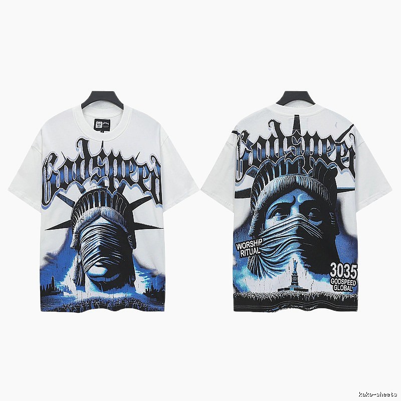 Godspeed Statue of Liberty Dark Style White T-shirt