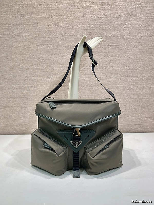 Gray Geometric Shoulder Bag Prada Shoulder Bag for Daily Rotation