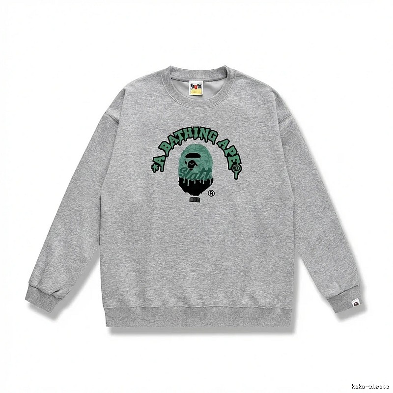 Grey hoodie with Bape Ape Head logo