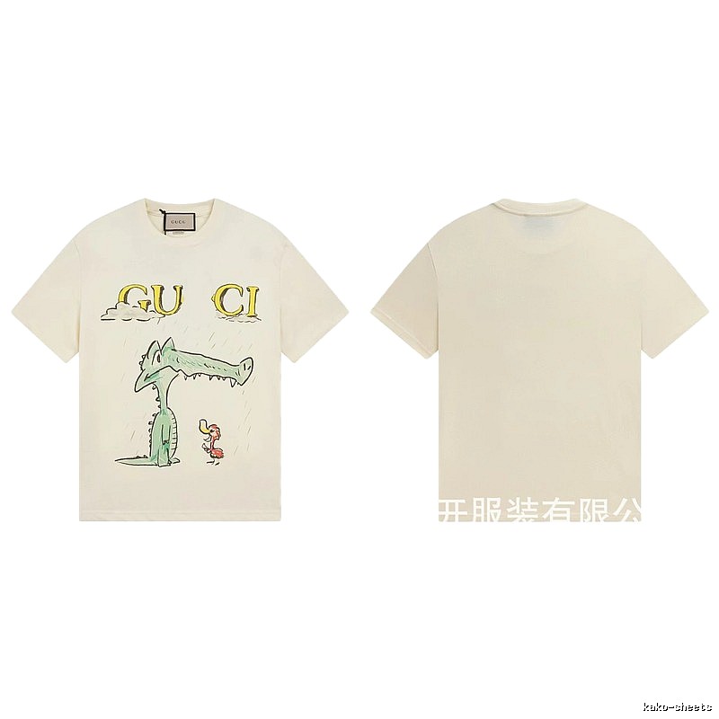Gucci Crocodile Print Childlike Off-white T-Shirt