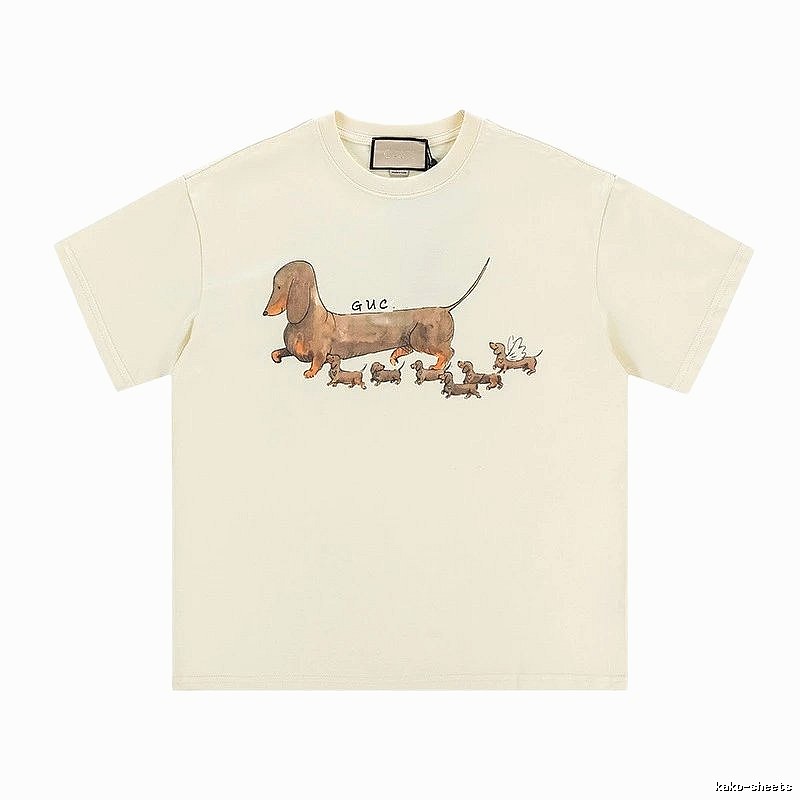 Gucci Sausage Print Casual Off-white T-shirt