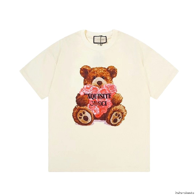 Gucci Teddy Bear Print Casual Off-white T-shirt