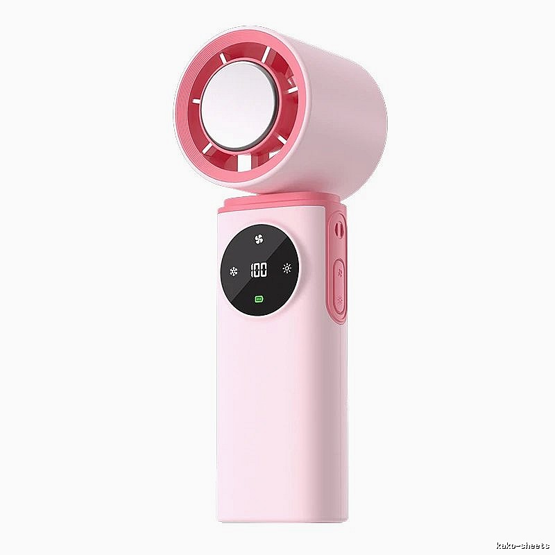 Handheld Cooling Fan With Pink Ice-compress Version For Handheld Cooling