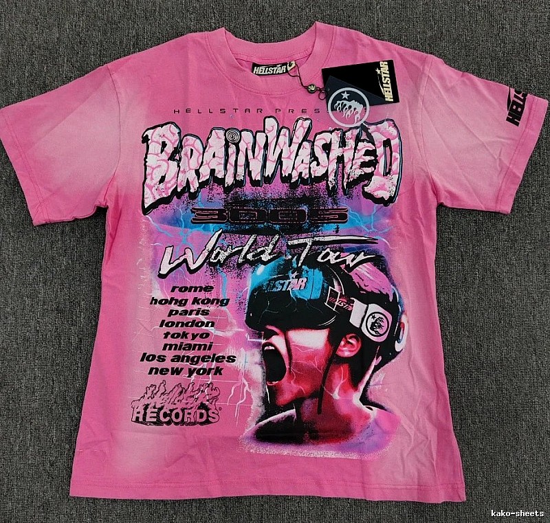Hellstar Brainwashing Tour Vintage Pink T-Shirt