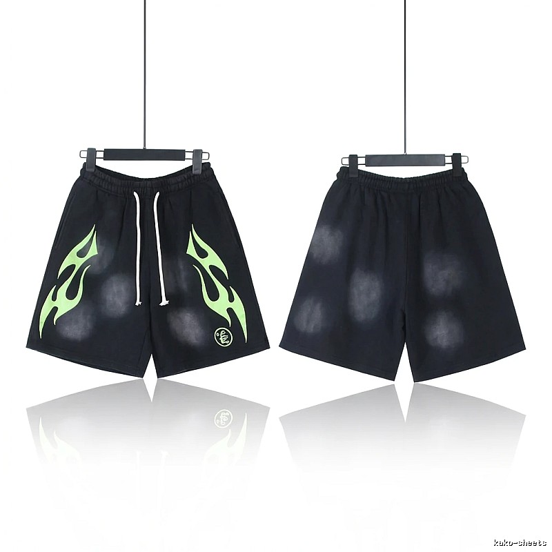 Hellstar Flame Wind Black Shorts