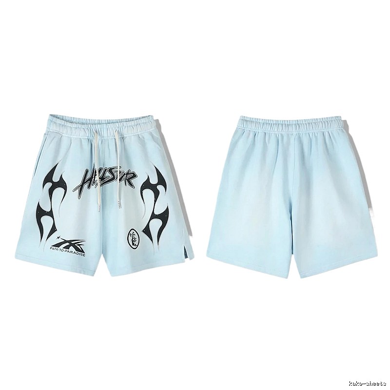 Hellstar Flame Wind Light Blue Shorts