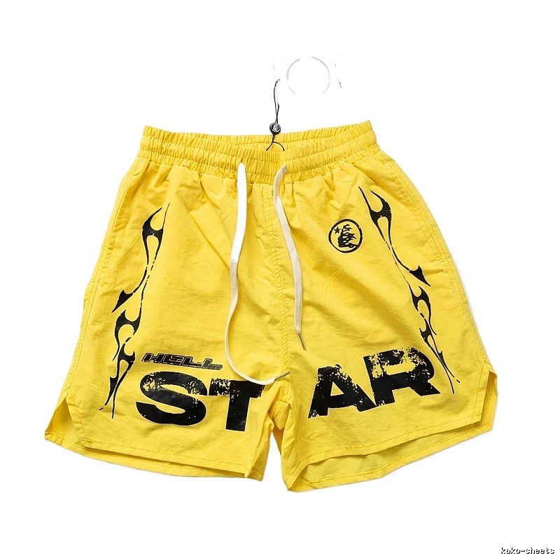 Hellstar Flame Wind Yellow Shorts