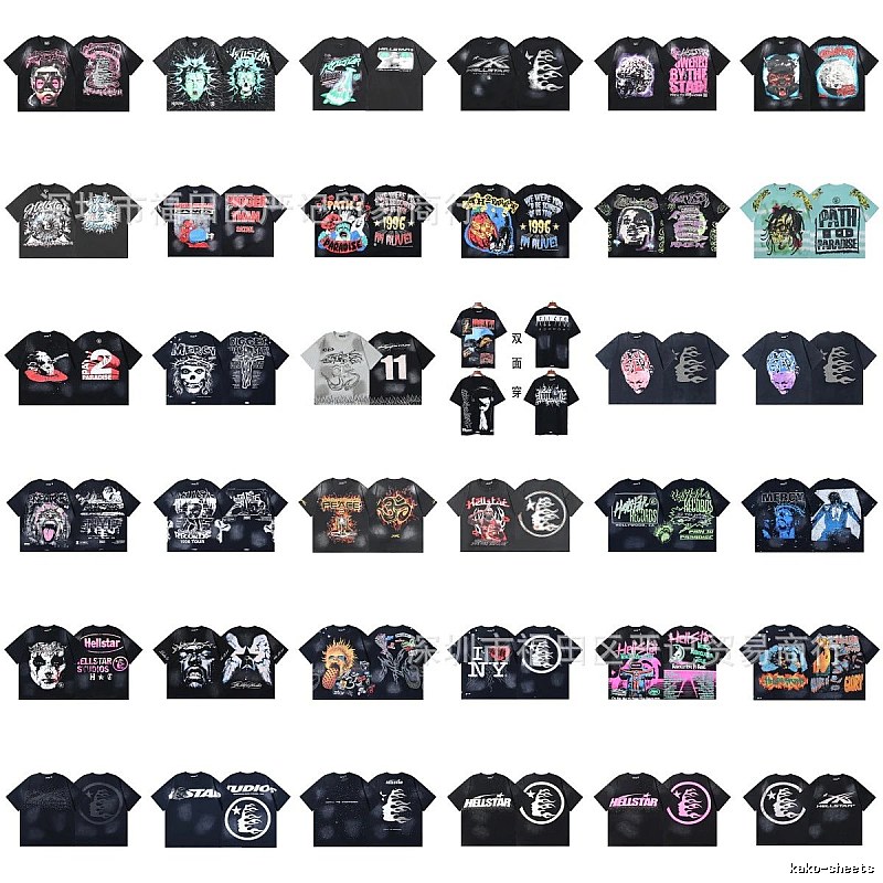 Hellstar Graffiti Collection Street Style Black Short Sleeve T-Shirt