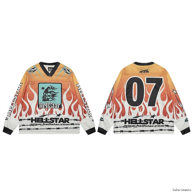 Hellstar Retro Flame Motorcycle Long Sleeve Jersey