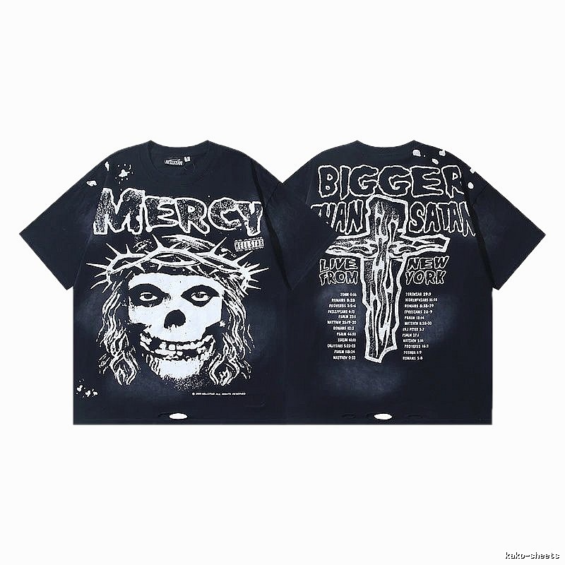 Hellstar Skull Print Dark Style Black T-Shirt