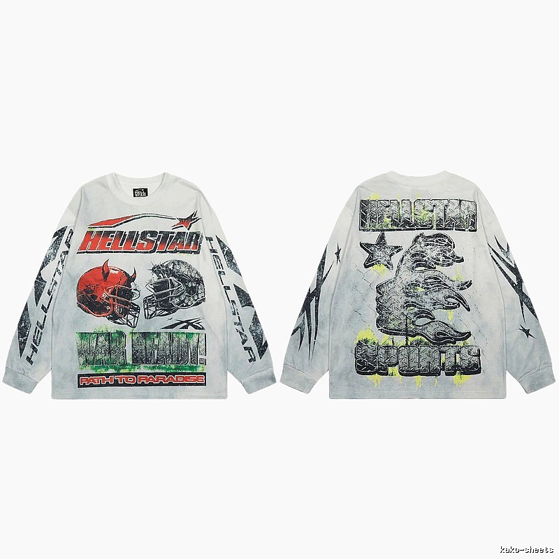 Hellstar Sports Vintage Distressed Off-white Long Sleeve T-Shirt
