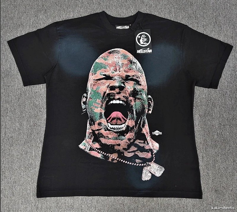Hellstar Tyson Printed Street Style Black T-Shirt