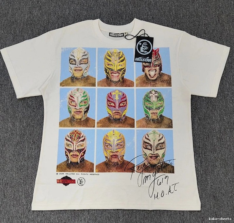 Hellstar Wrestler Co-branded Street Style Off-white T-shirt