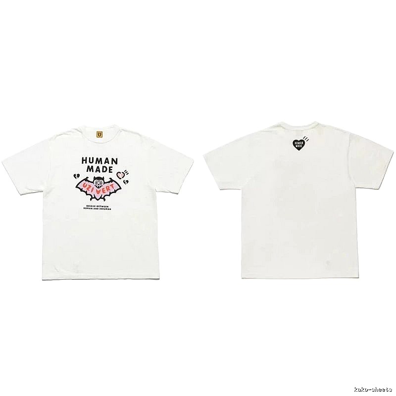 Human Made Casual Heart logo T-shirt Black Green Human for Comfortable Styling