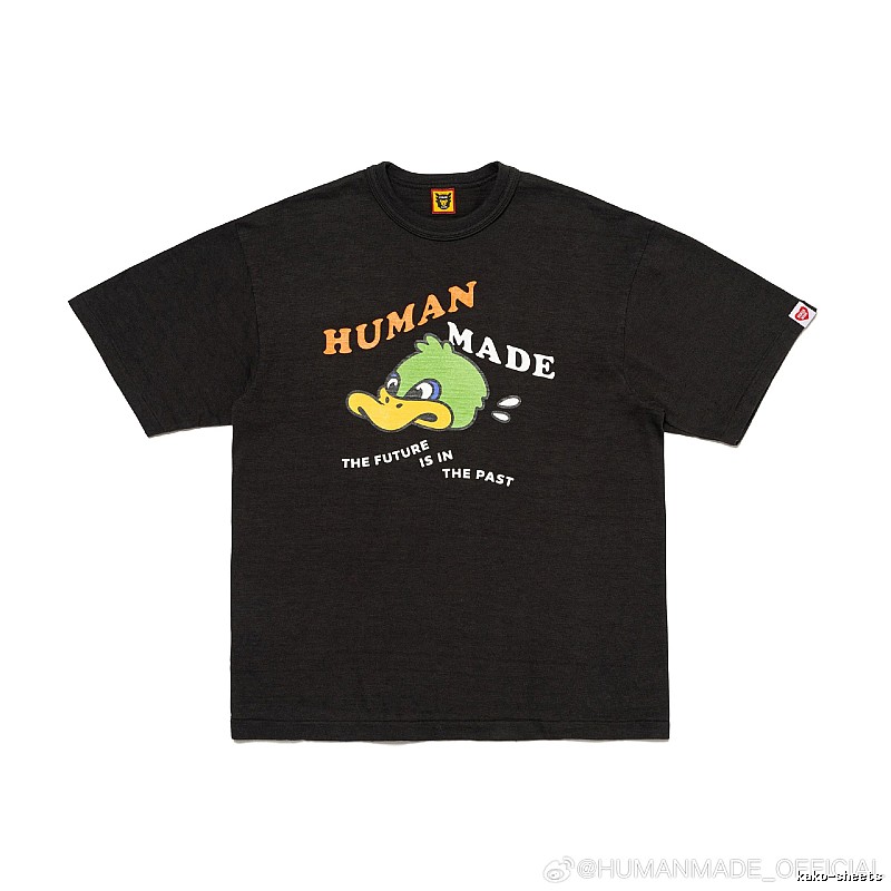 HUMAN MADE Green Duck Print Vintage Black T-Shirt