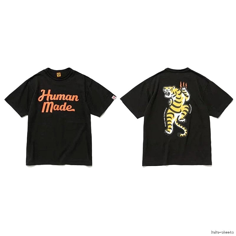 Human Made Patterned Heart logo T-shirt Black Green Human with Signature Styling