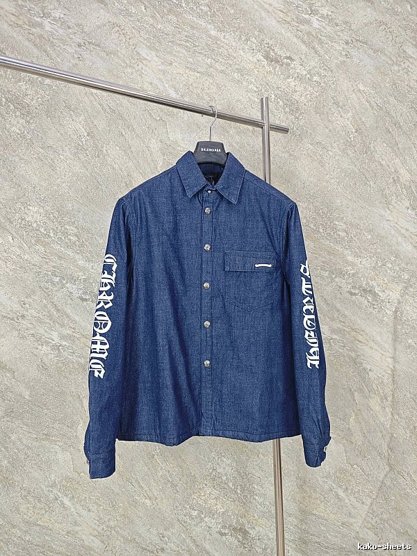 Indigo Blue Chrome Hearts Denim Overshirt - Resort Edit