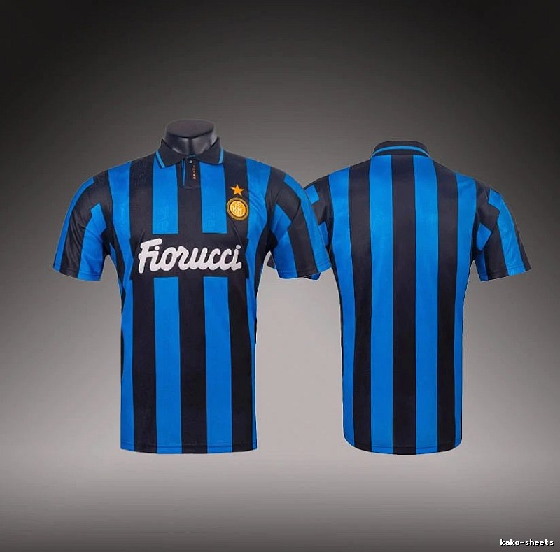 Inter Milan Daily Brehme #3 soccer jersey Blue Black Striped for City Outfits