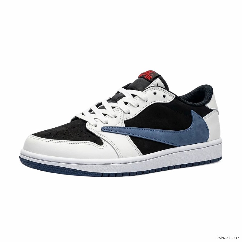 Jordan AJ1 Black, White and Blue Trendy Shoes