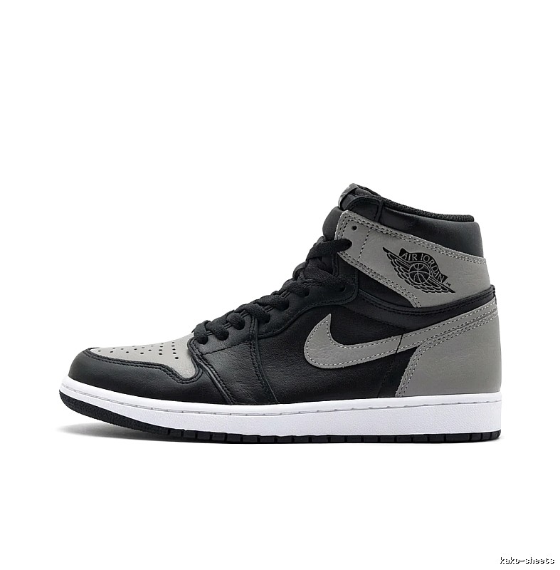 Jordan AJ1 High-Top Black and Grey Athletic Shoes