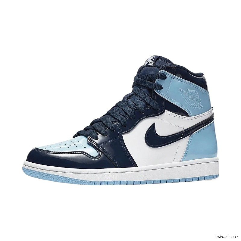 Jordan AJ1 Trendy Blue and White Sneakers