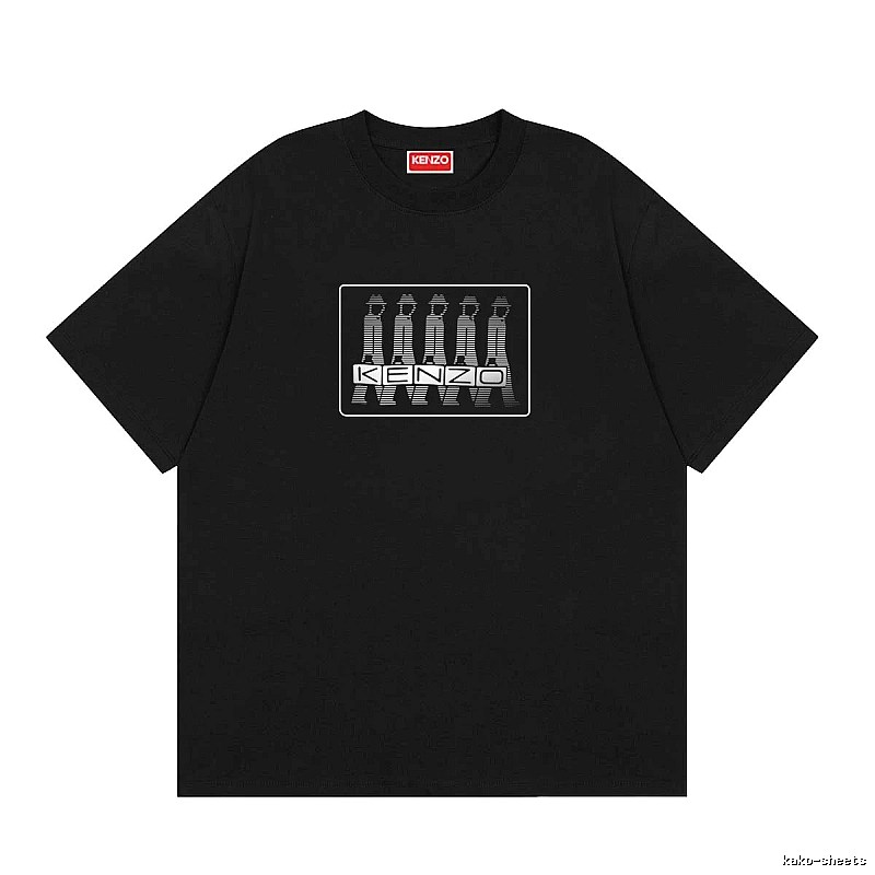 KENZO Character Print Street Style Black T-Shirt