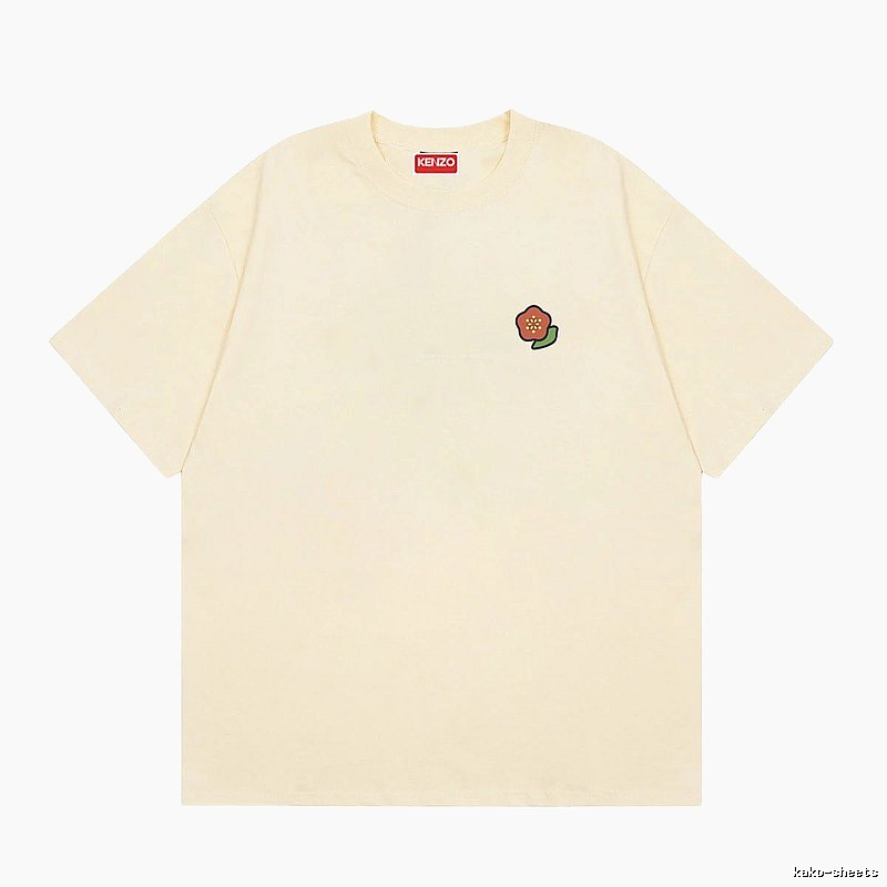 KENZO Embroidered Little Flower Casual Style Off-white T-shirt