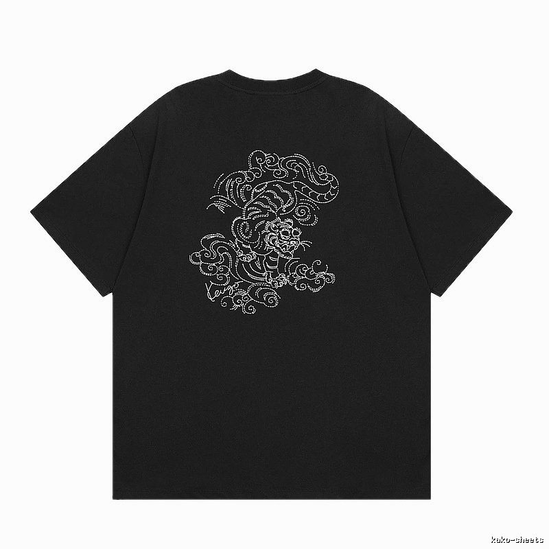 KENZO Tiger Embroidered Street Style Black T-Shirt