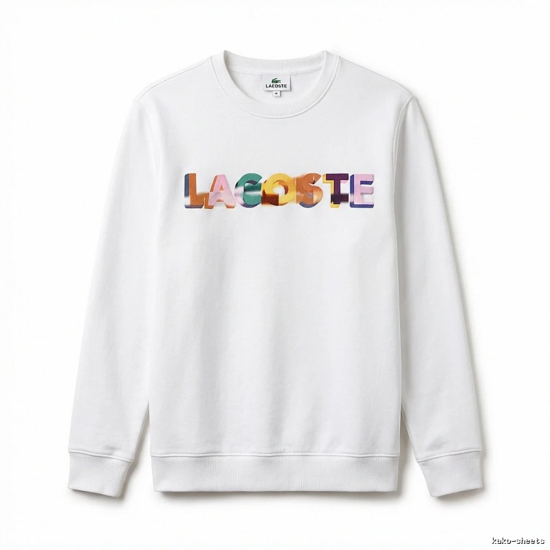 Lacoste Colorful Letter Style White Sweatshirt