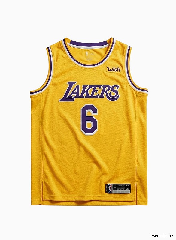 LBJ's yellow basketball jersey of the Lakers