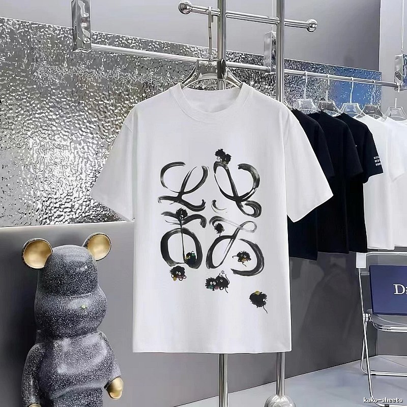 LOEWE x Hayao Miyazaki Collaboration Graffiti-Style White Short-Sleeve T-Shirt