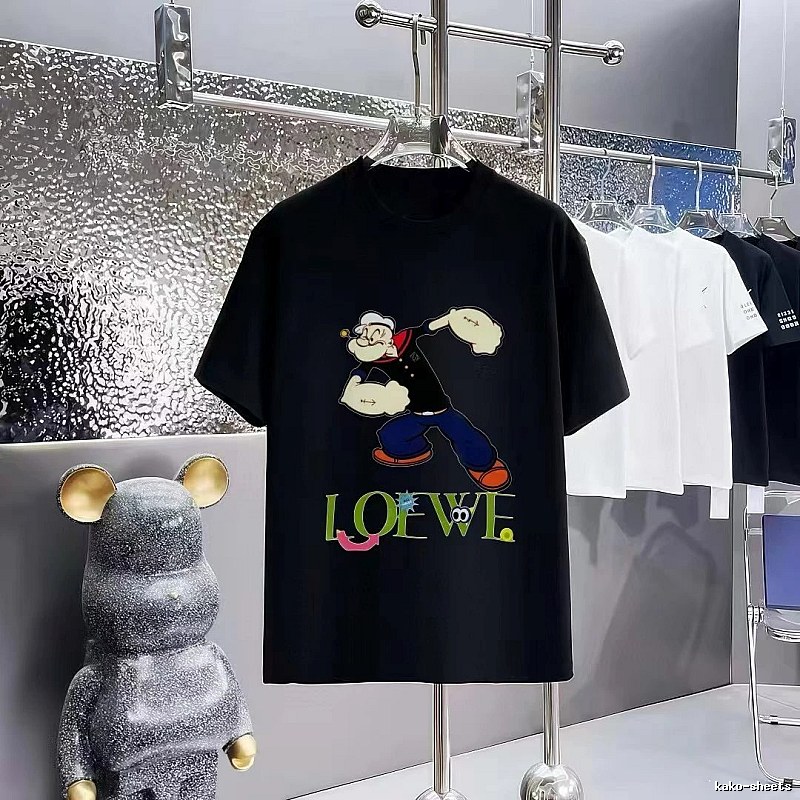 LOEWE x Popeye Co-branded Trendy Black Short-sleeve T-shirt