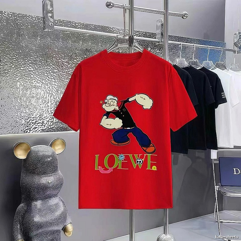 LOEWE x Popeye Co-branded Trendy Red T-Shirt