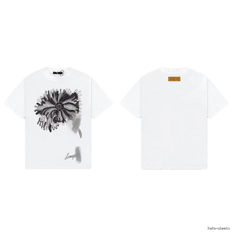 Louis Vuitton Abstract Print Trendy White T-Shirt