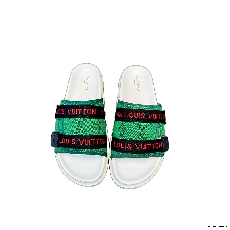 Louis Vuitton Classic Monogram Trendy Green Slide