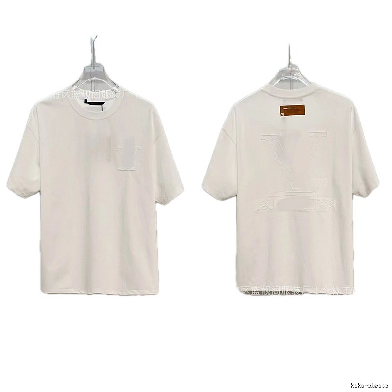 Louis Vuitton Embossed Minimalist Style White Short-sleeve T-shirt