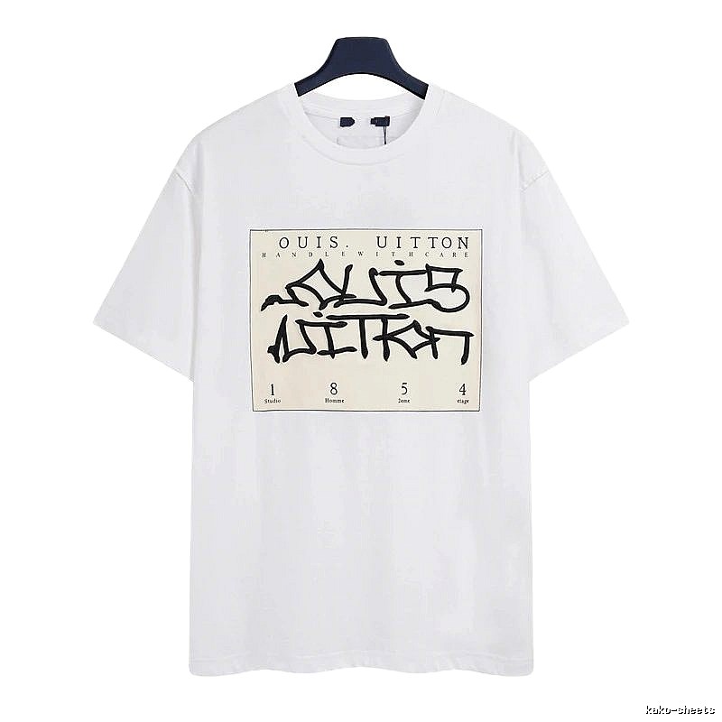 Louis Vuitton Graffiti Street Style White Short-sleeve T-shirt